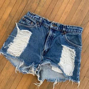vintage distressed levi jean short
